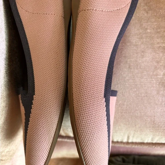 Birdies Blackbird Flats Size 7 Antique Pink Navy Trim Comfort Loafers - Picture 10 of 10